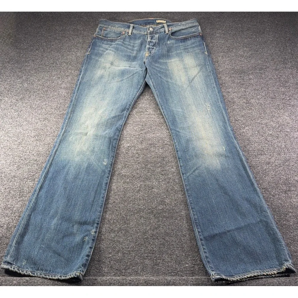 Polo Ralph Lauren Mens Bootcut Jeans Blue Button Fly 35x32 Cruise